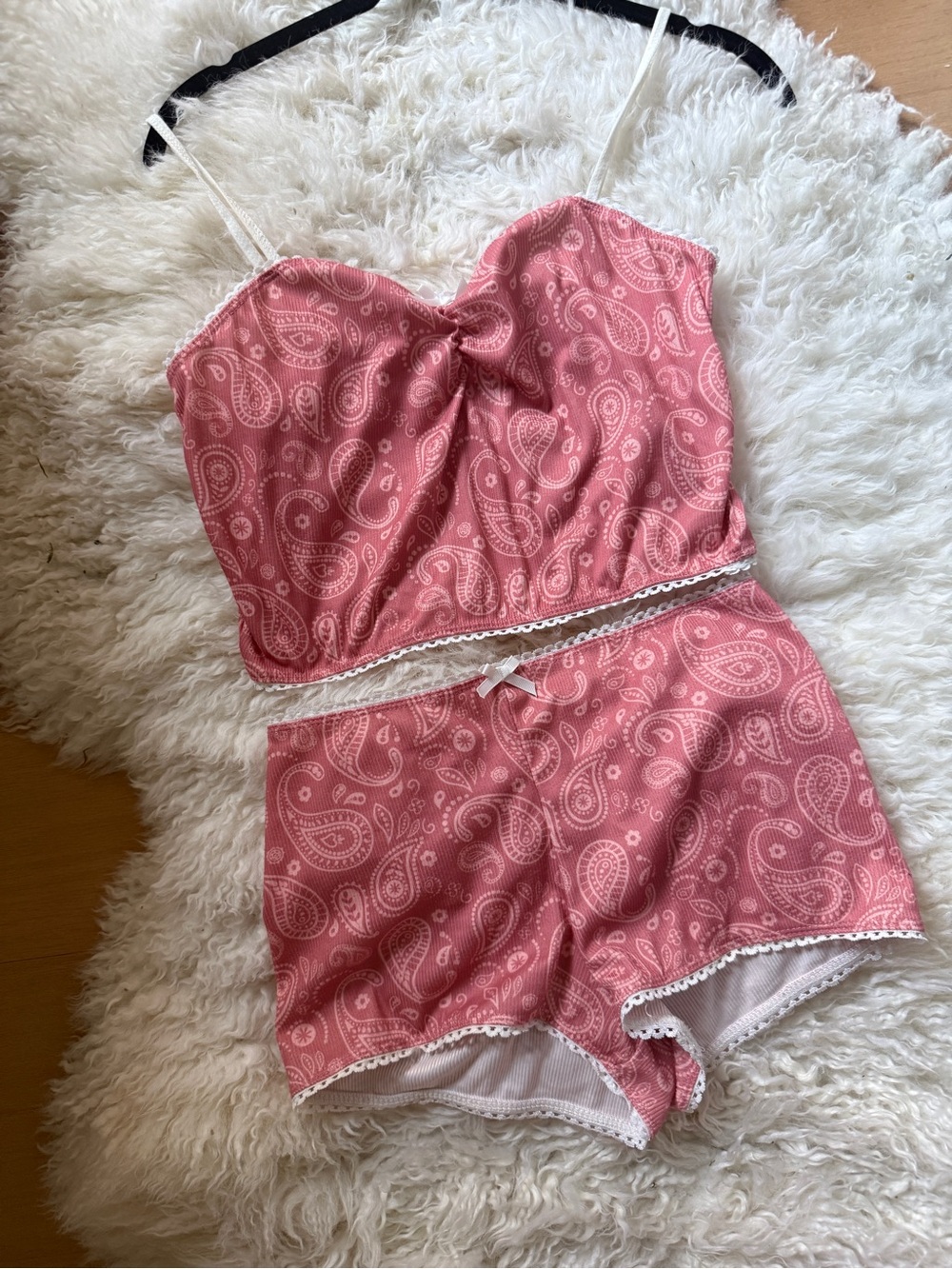 Dippin' Daisy's Pink Paisley Satin Cami & Shorts Sleep Set
